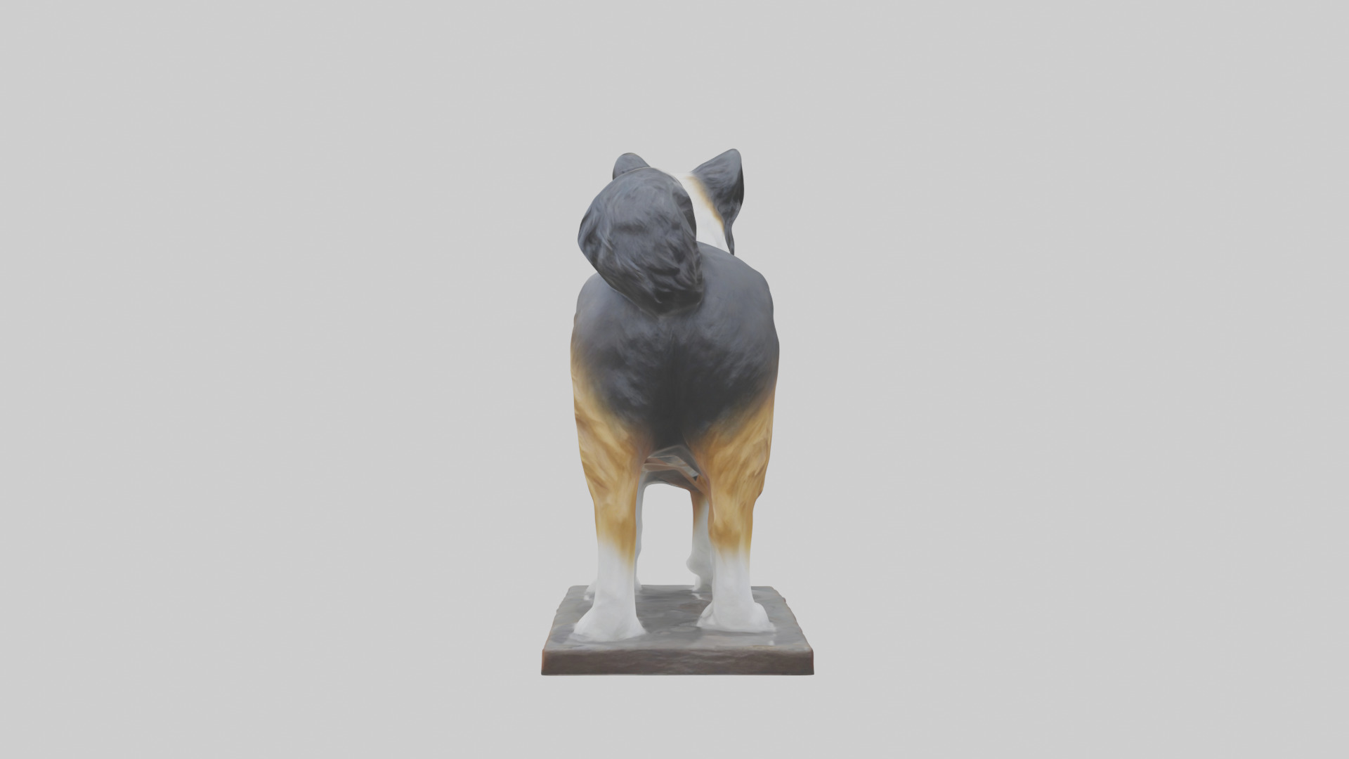 Collie statue model Low-poly 3D model_4