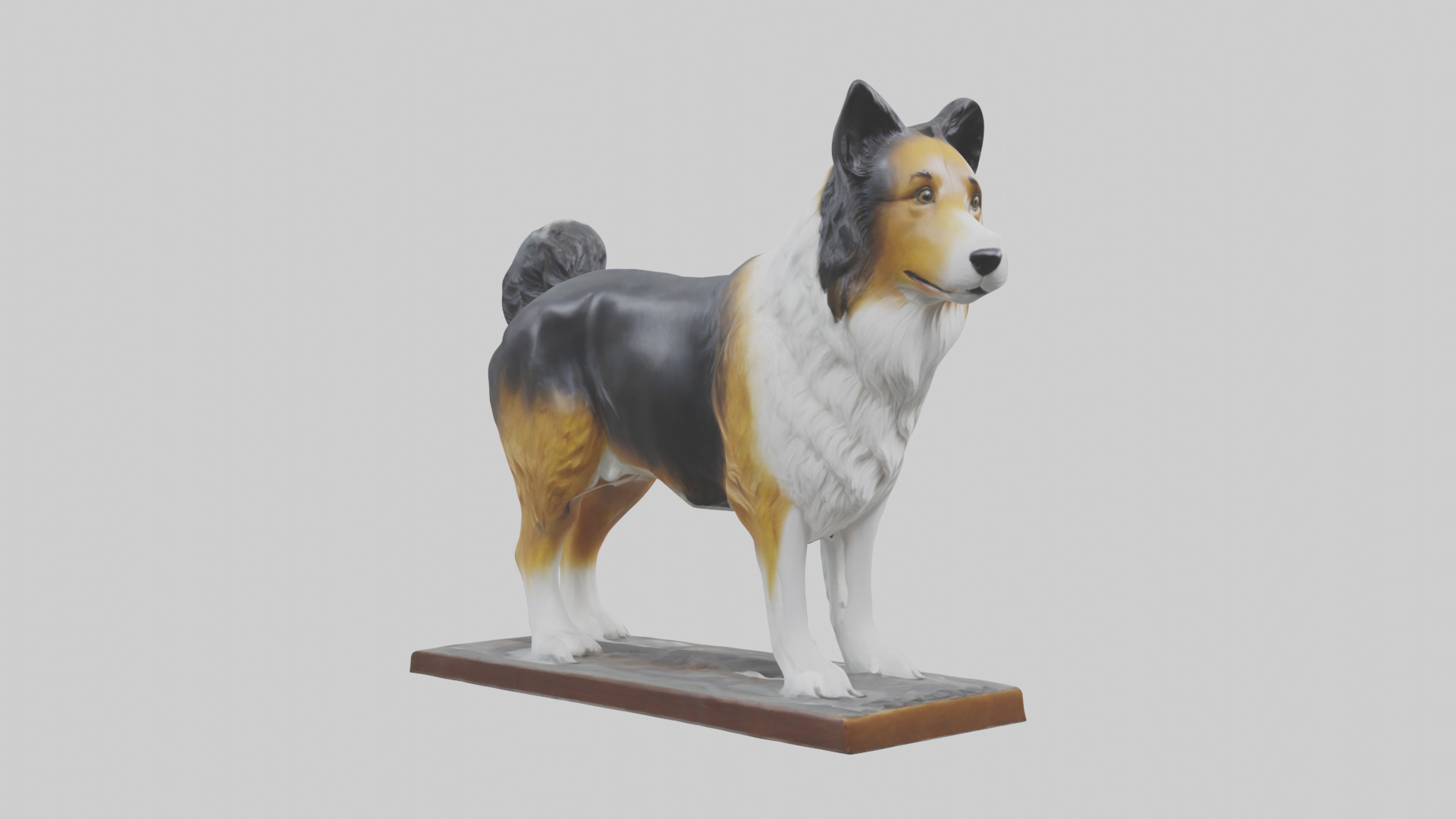 Collie statue model Low-poly 3D model_16