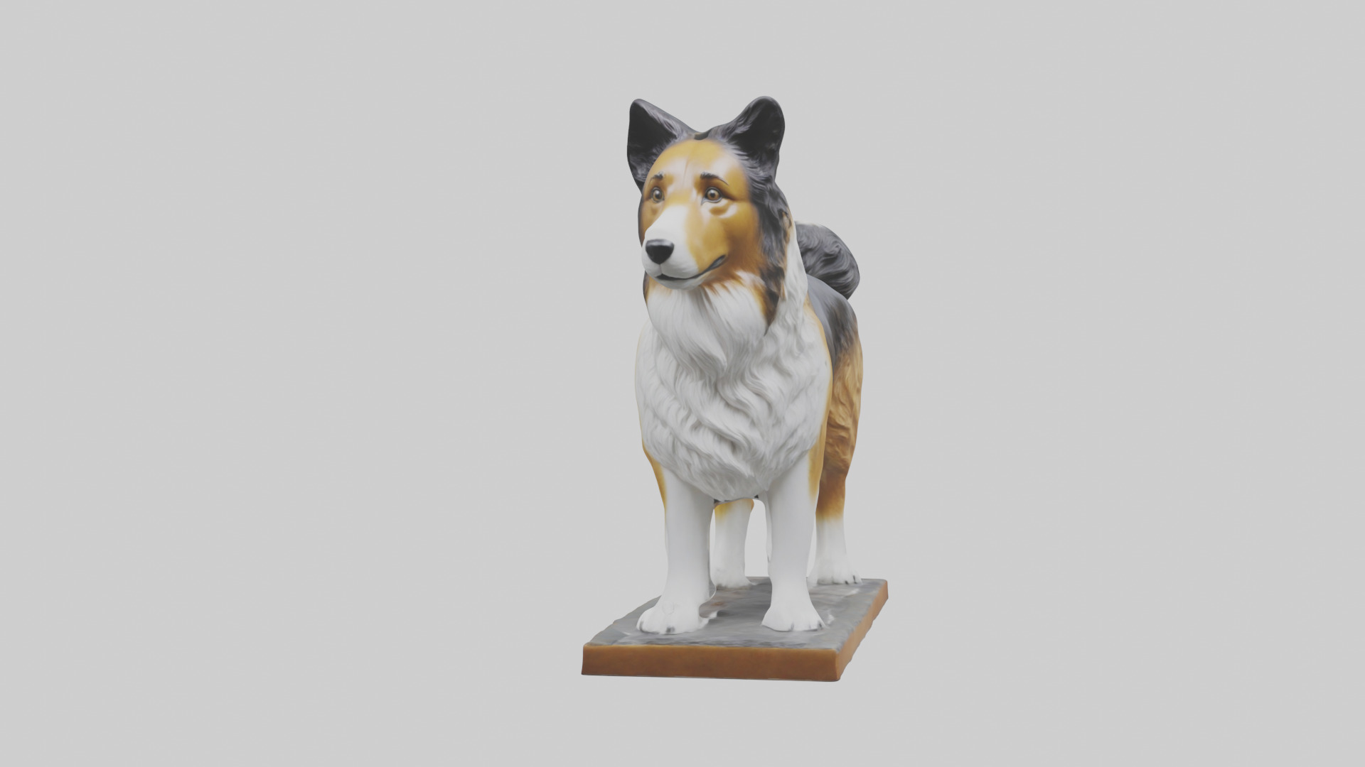 Collie statue model Low-poly 3D model_13