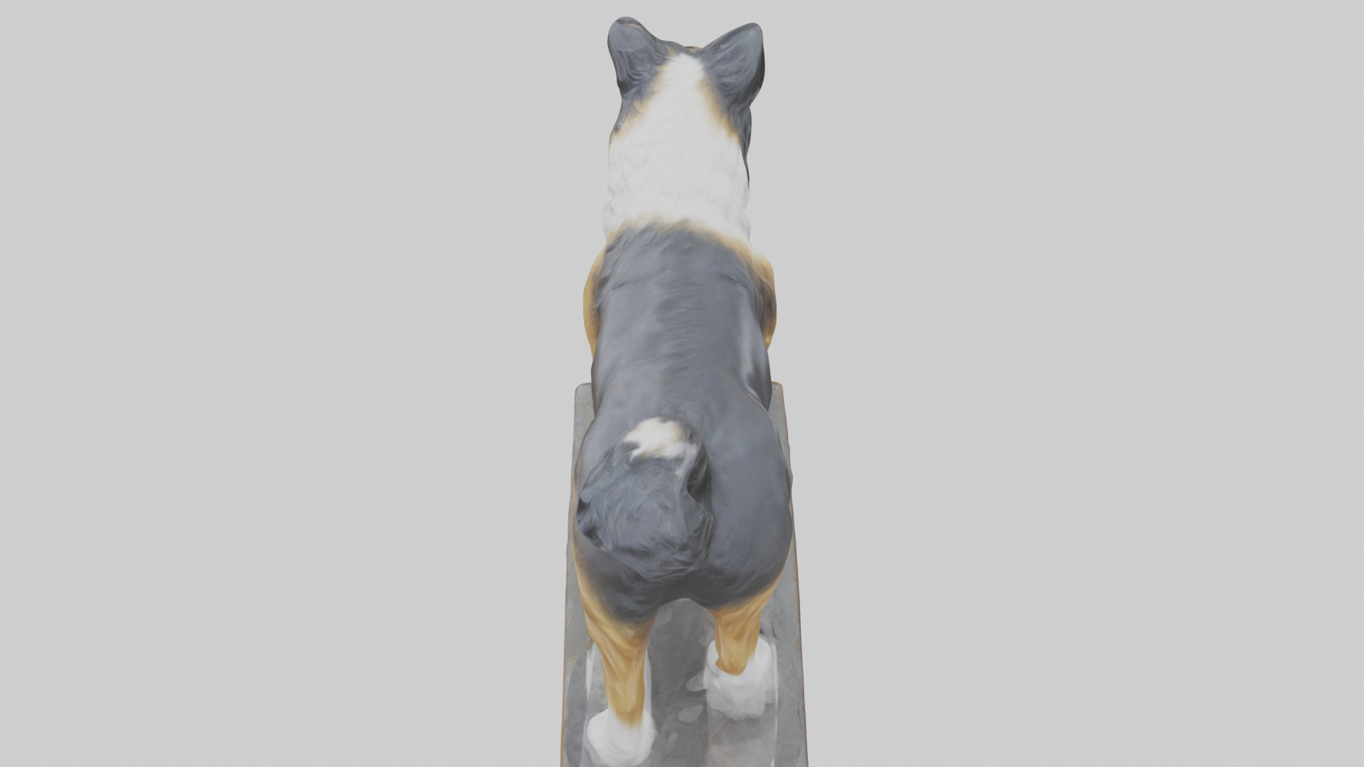 Collie statue model Low-poly 3D model_25