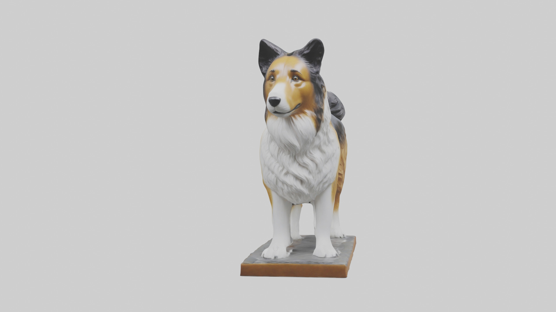 Collie statue model Low-poly 3D model_15