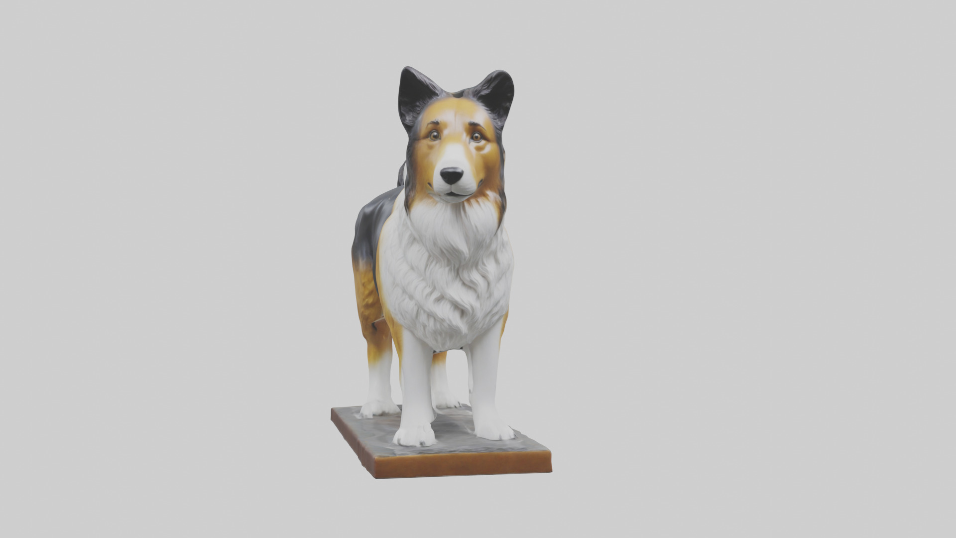 Collie statue model Low-poly 3D model_18