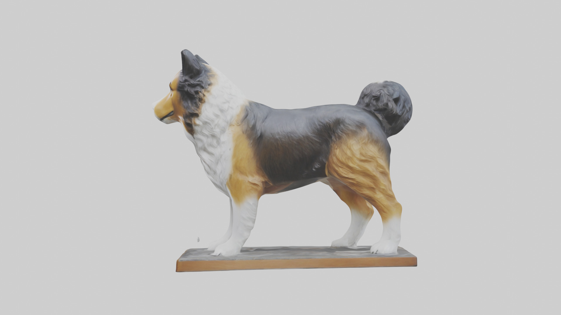 Collie statue model Low-poly 3D model_22