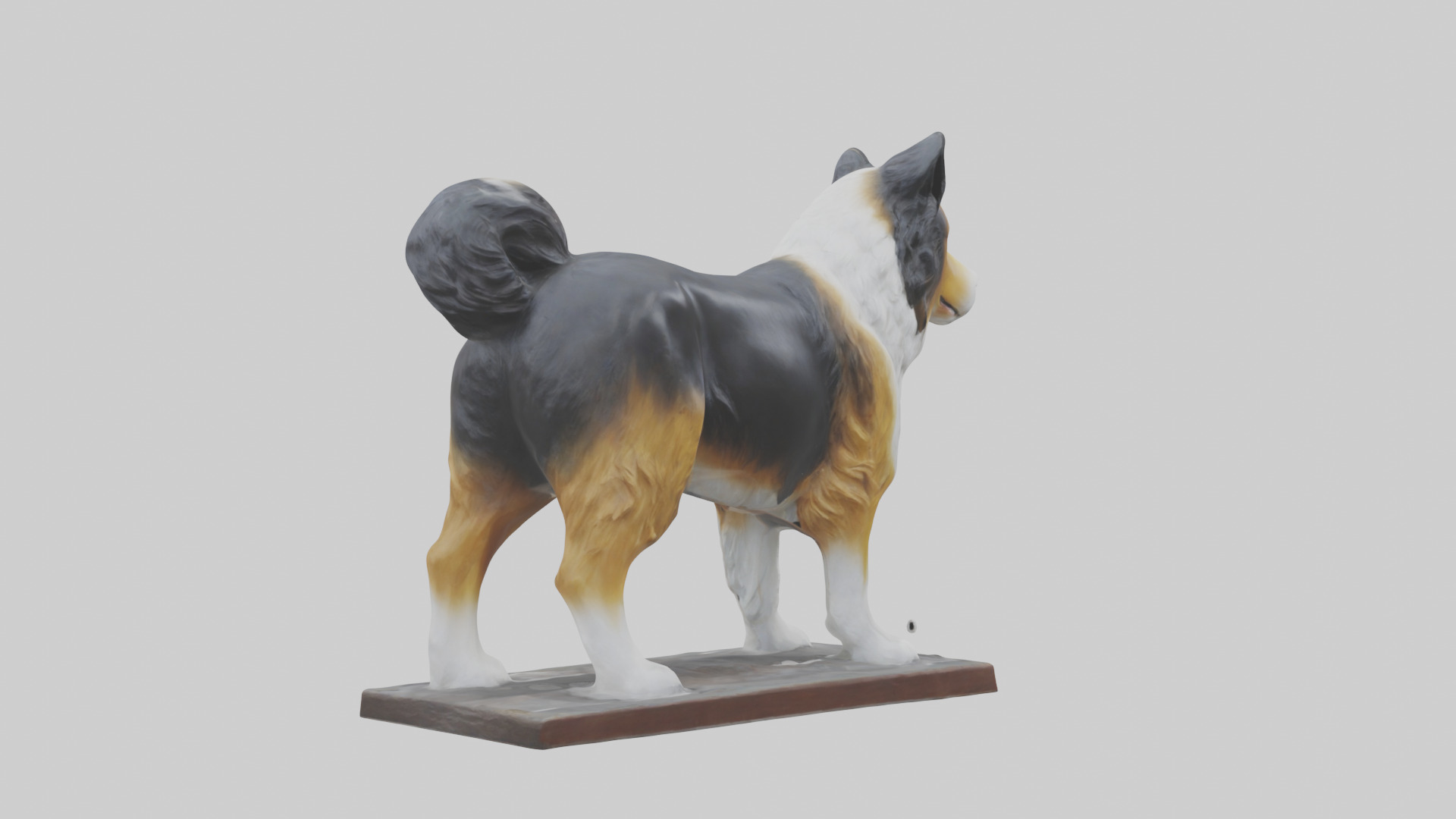 Collie statue model Low-poly 3D model_6