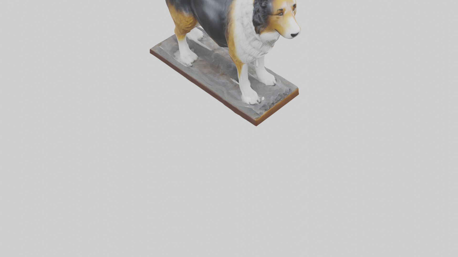 Collie statue model Low-poly 3D model_10