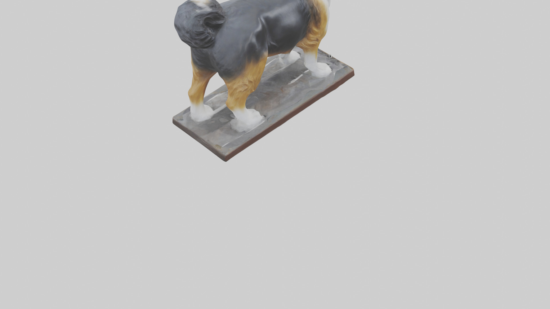 Collie statue model Low-poly 3D model_8