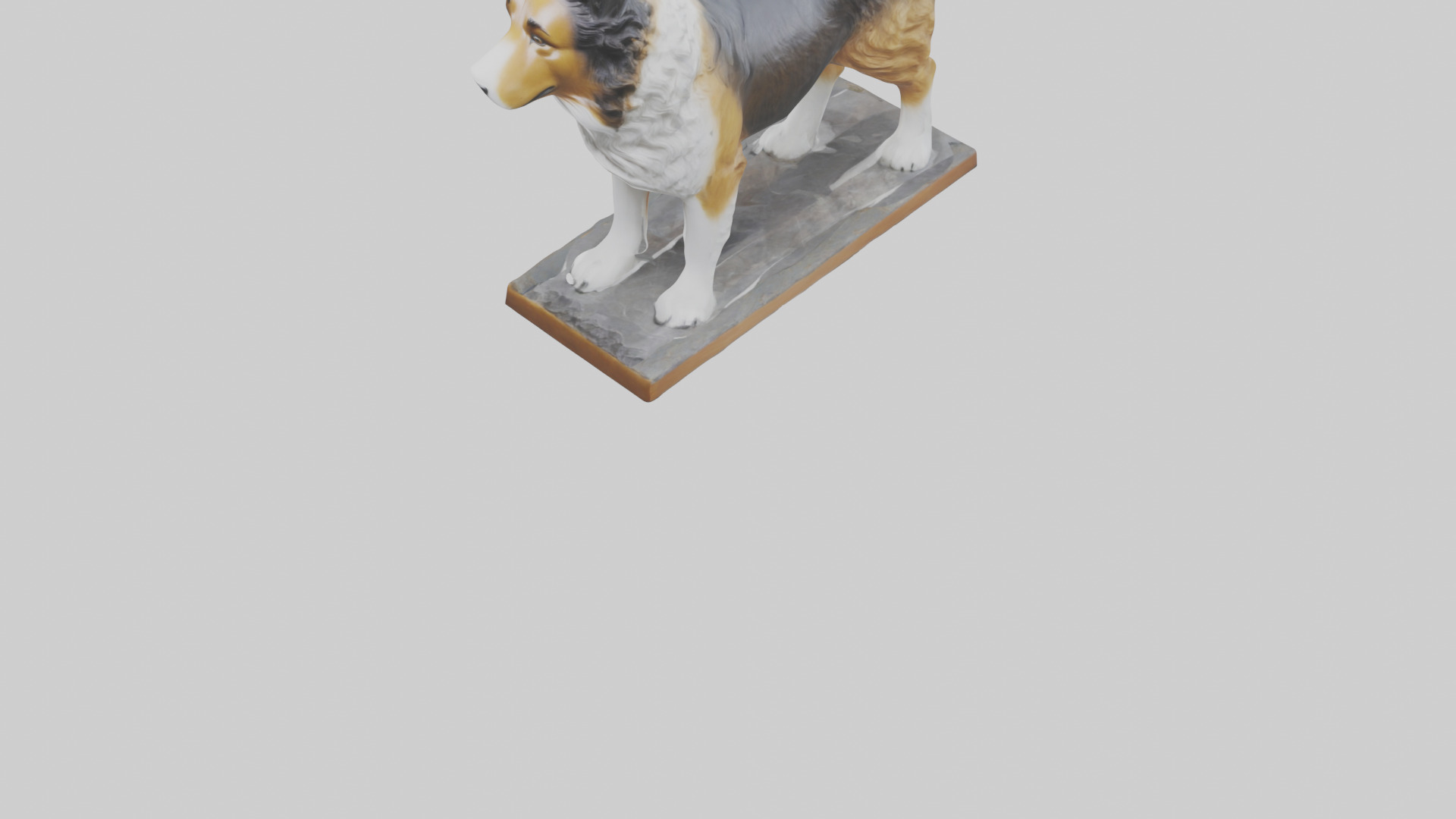 Collie statue model Low-poly 3D model_9