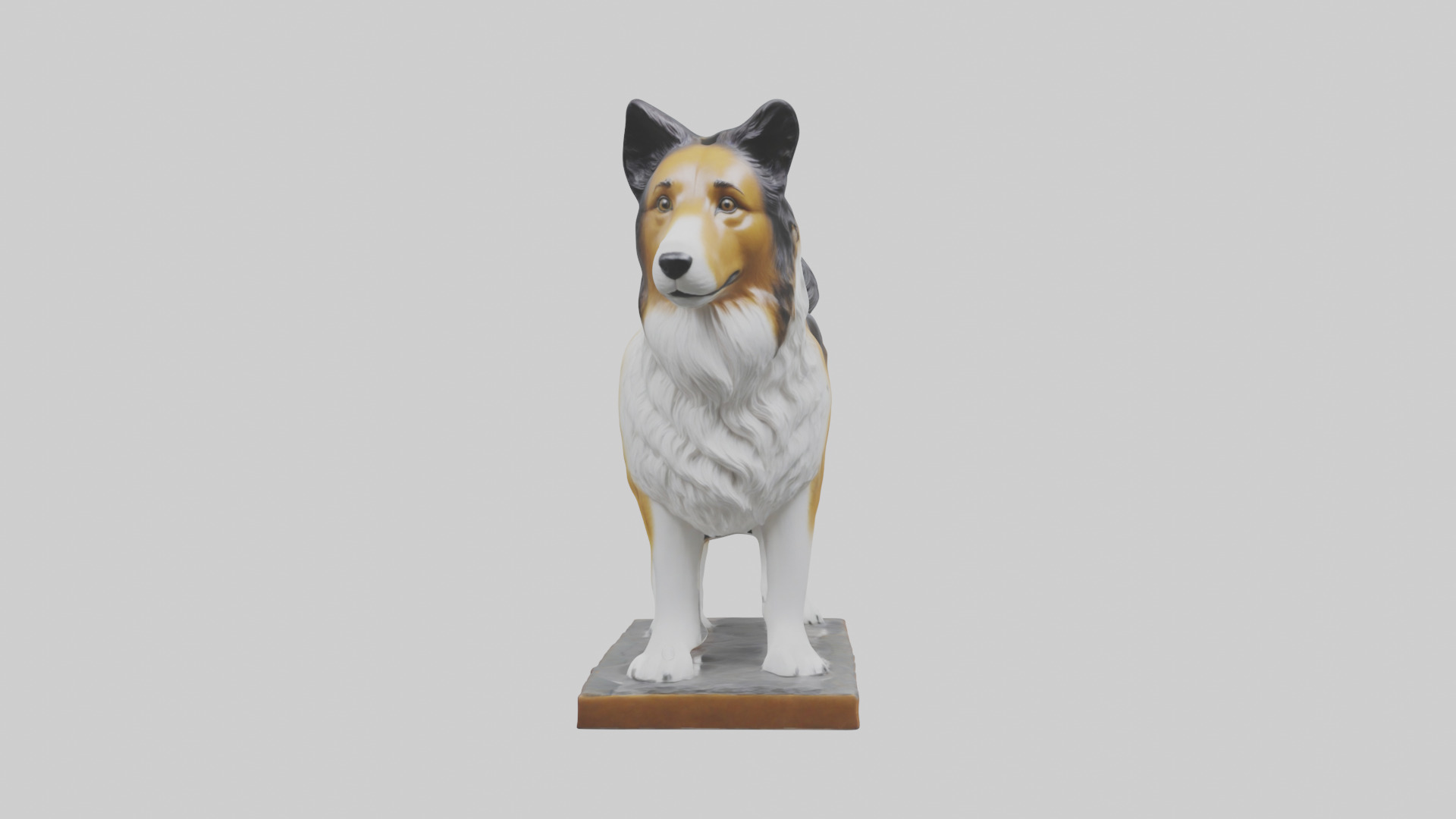 Collie statue model Low-poly 3D model_14