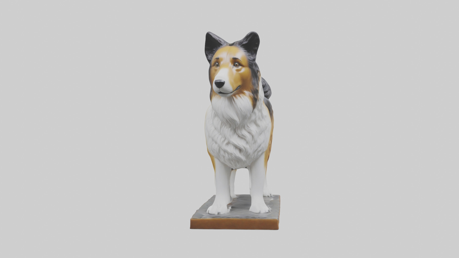 Collie statue model Low-poly 3D model_12