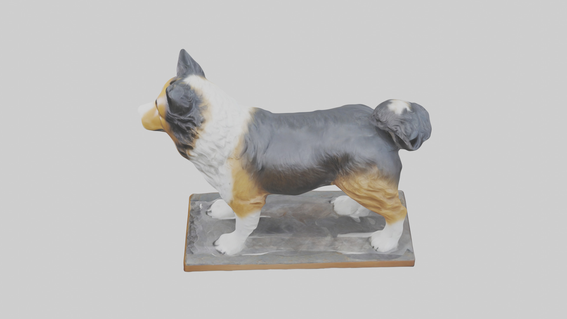Collie statue model Low-poly 3D model_27