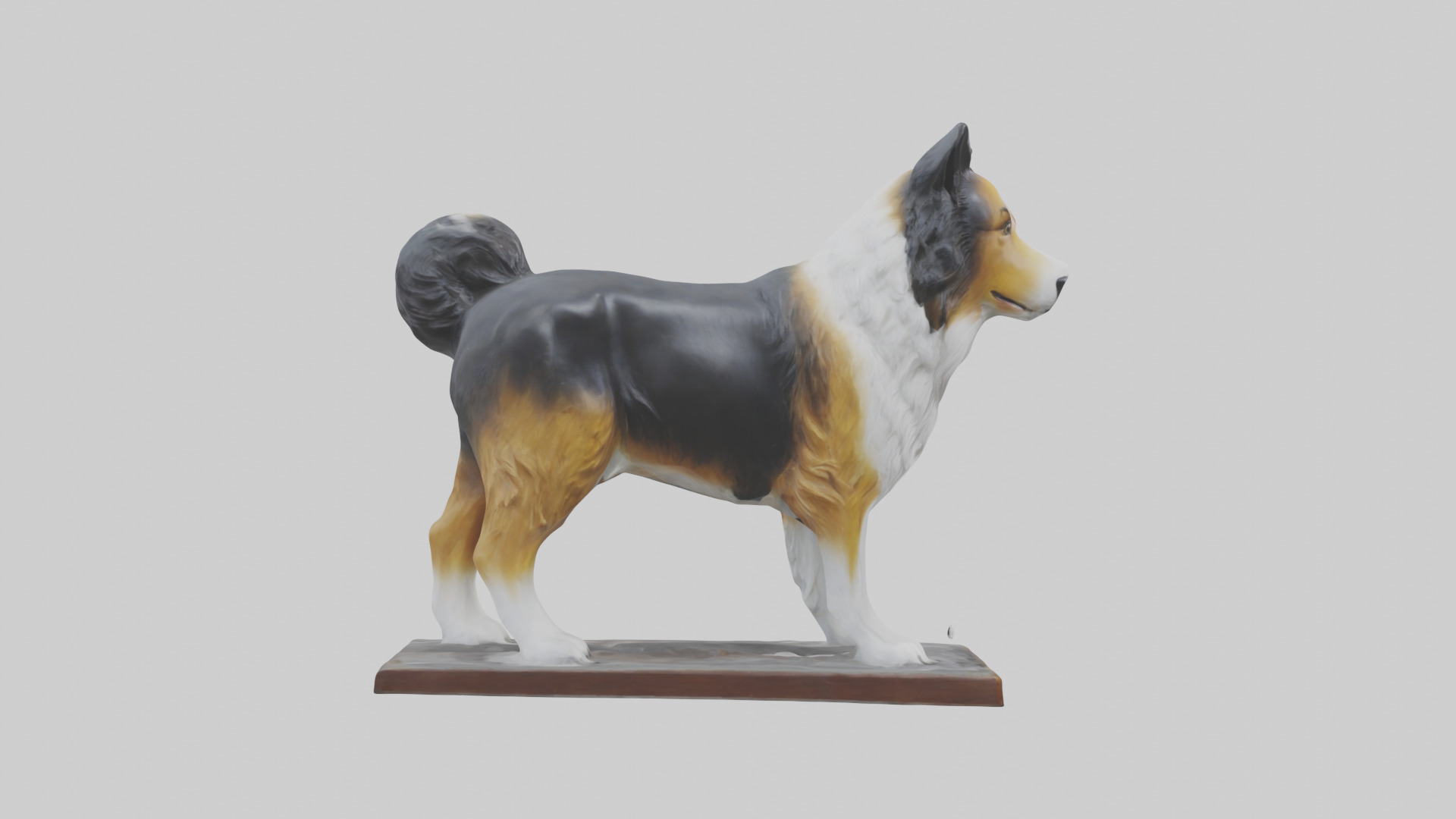 Collie statue model Low-poly 3D model_23