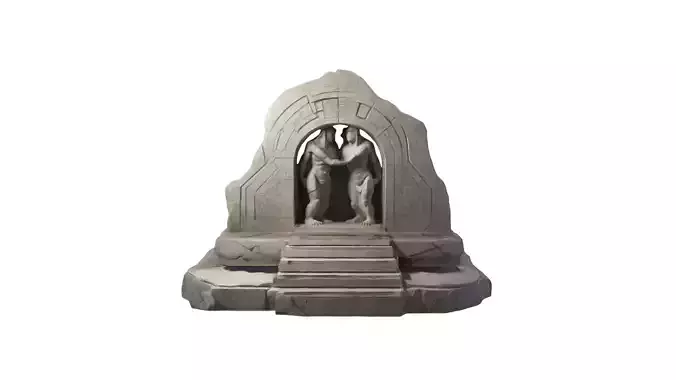 stone altar Low-poly 3D model