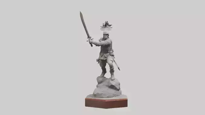 Combat Warrior Tribute Sculpture model
