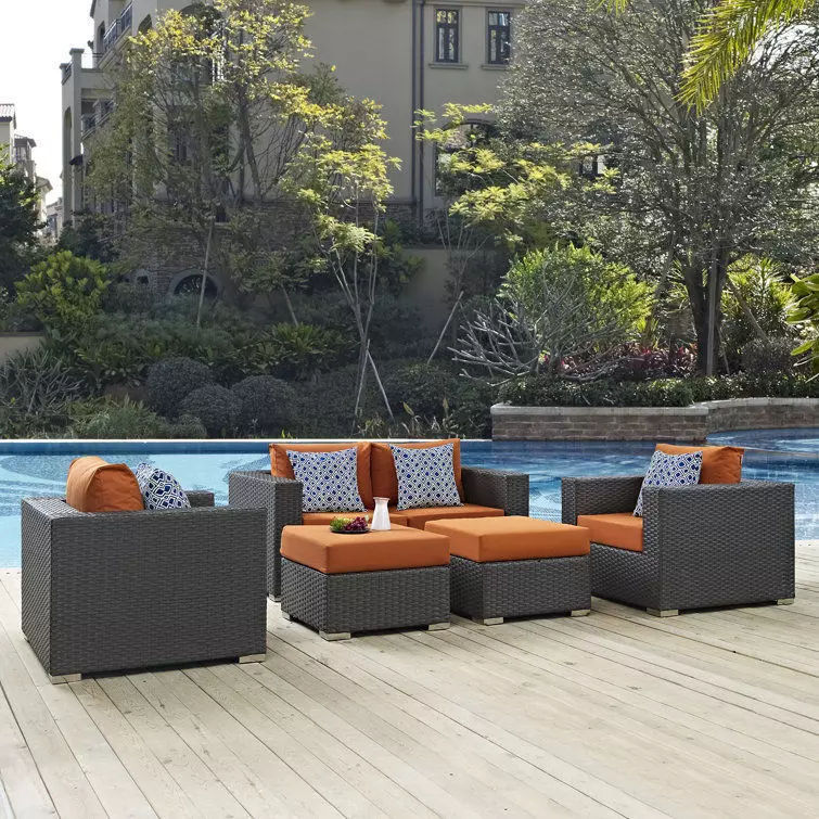 Sojourn Outdoor Patio Sunbrella Sectional Set 3D model_0