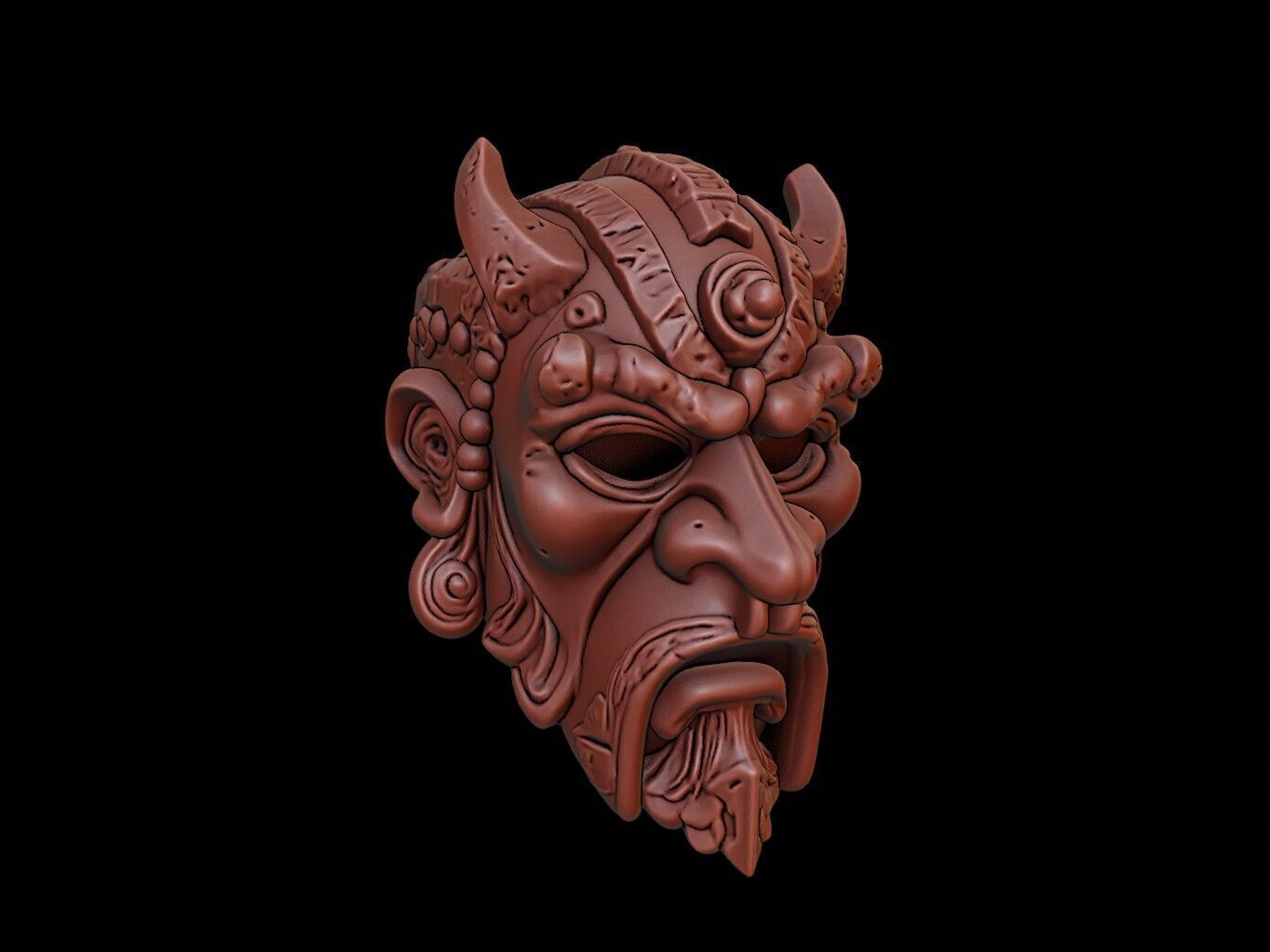 Stone Guardian Mask 3d Printing 3D print model_1
