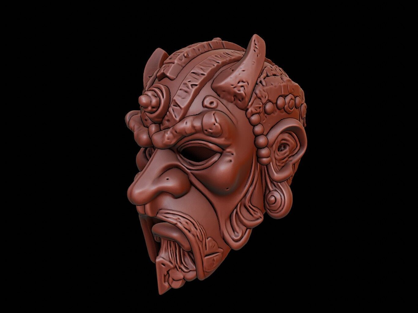 Stone Guardian Mask 3d Printing 3D print model_2