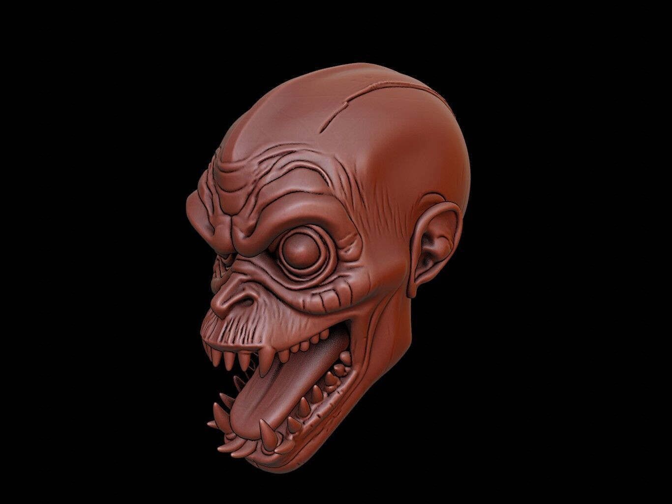 Swamp Monster Mask 3d Printing 3D print model_2
