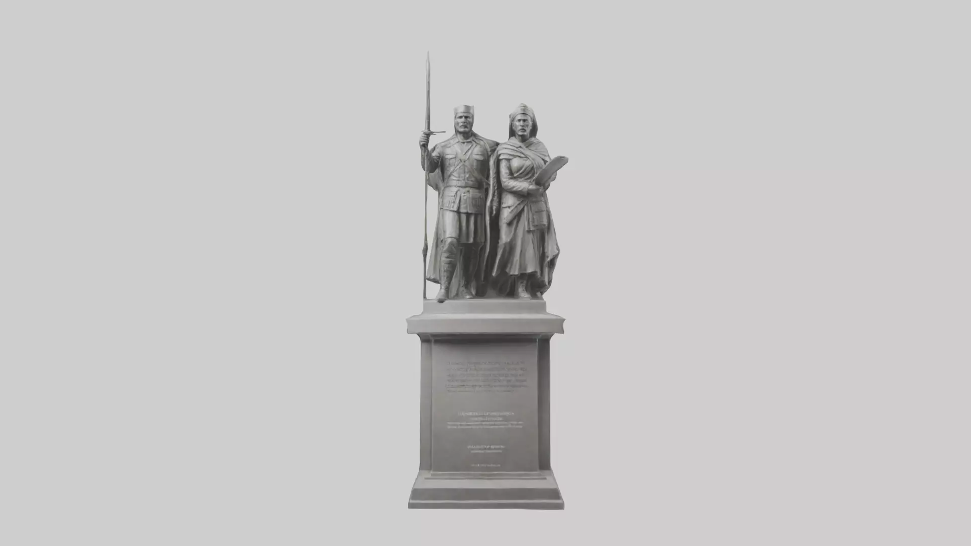 Conquerors of Oppression statue model Low-poly 3D model_0