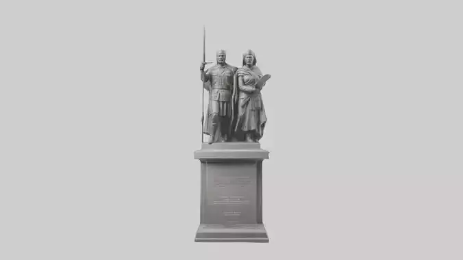 Conquerors of Oppression statue model Low-poly 3D model