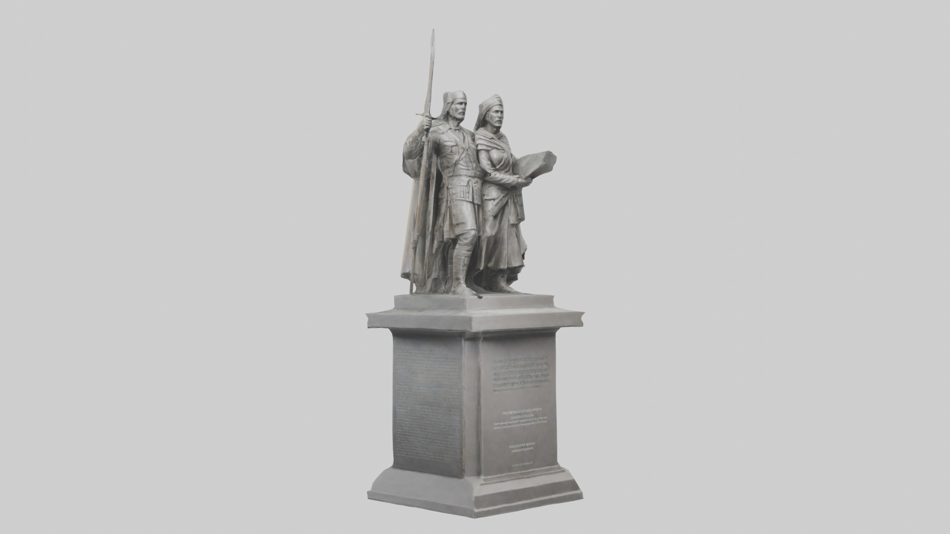 Conquerors of Oppression statue model Low-poly 3D model_16