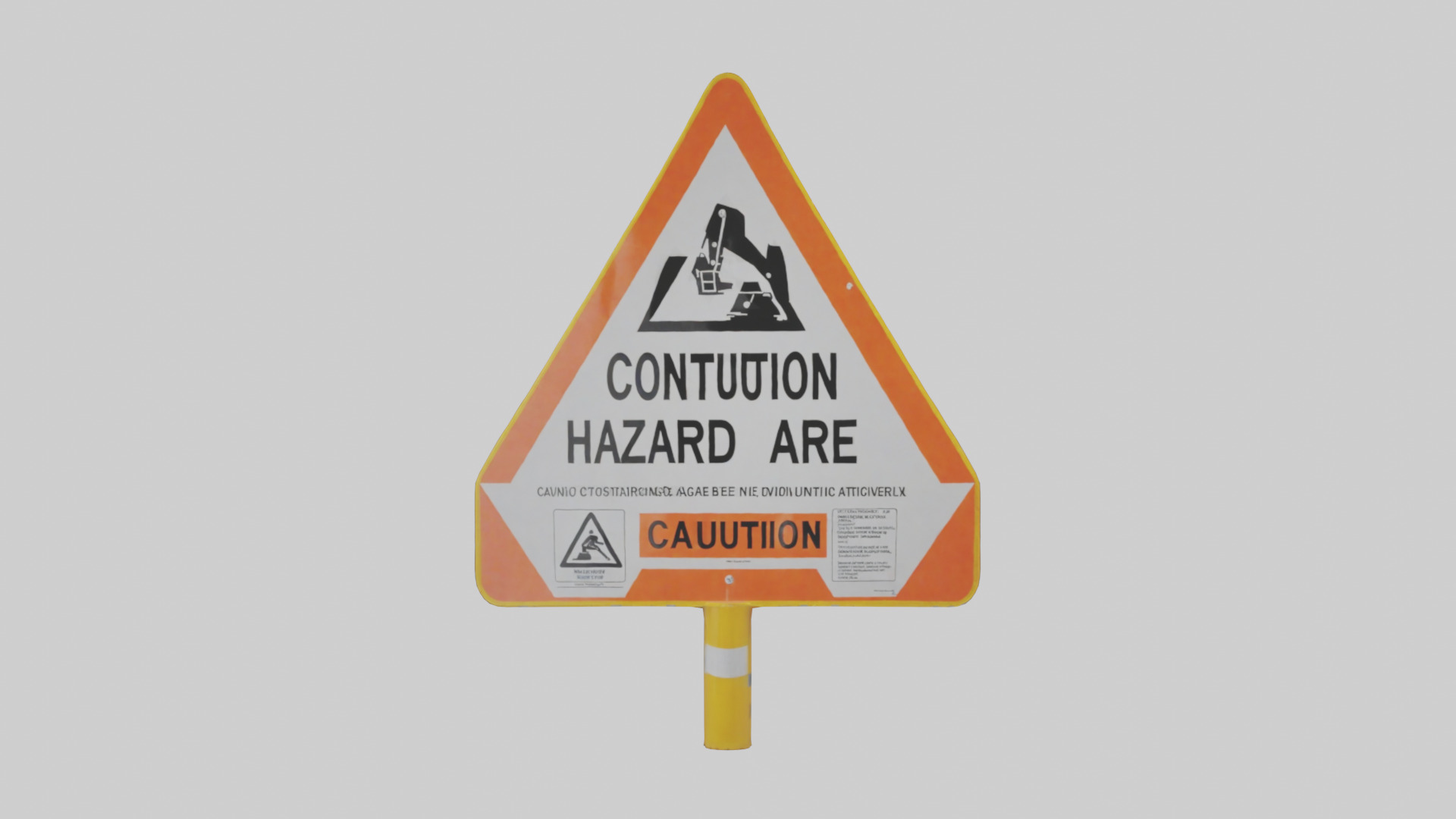 Construction Hazard Area Caution Sign model Low-poly 3D model_10
