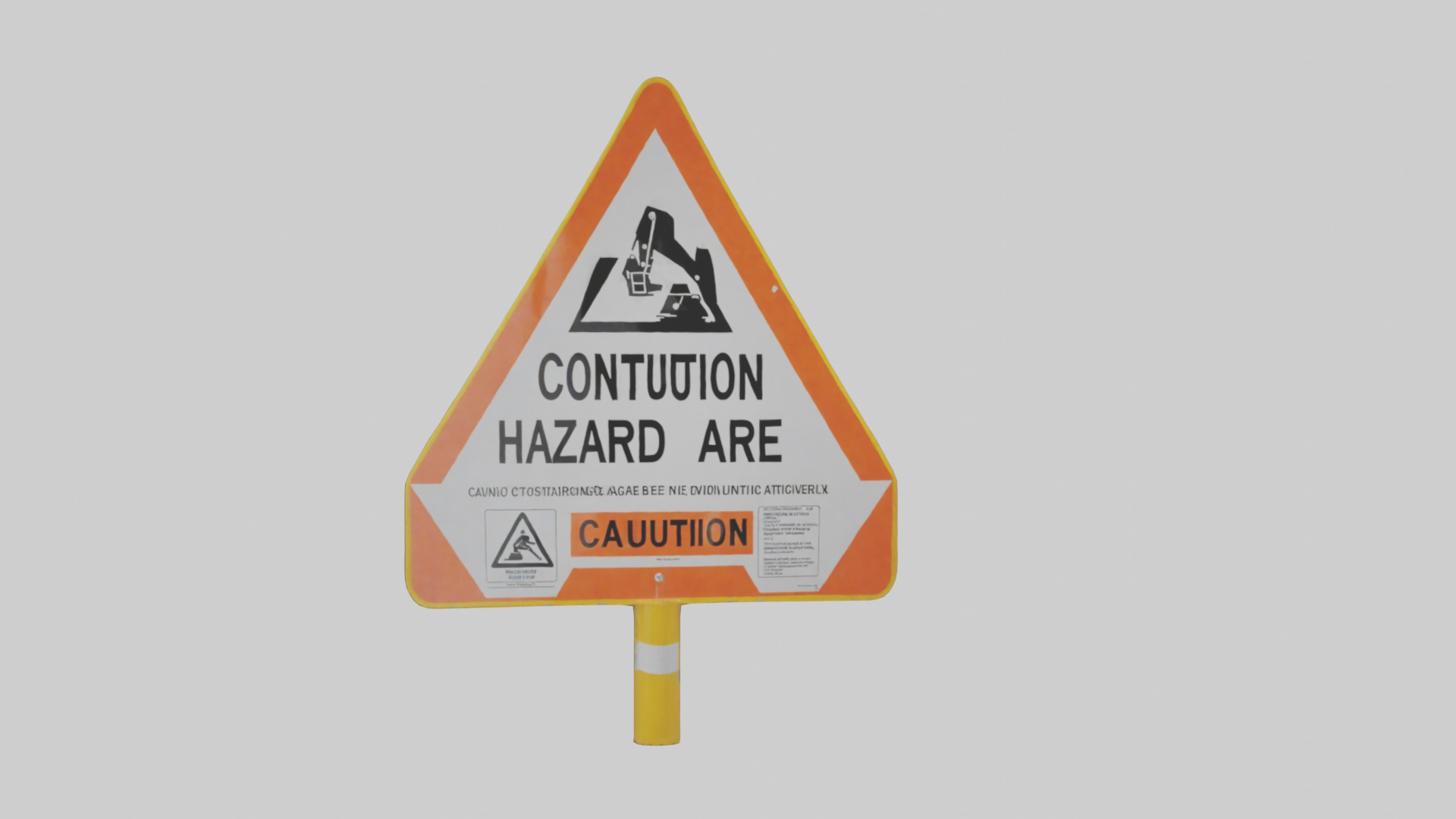 Construction Hazard Area Caution Sign model Low-poly 3D model_18