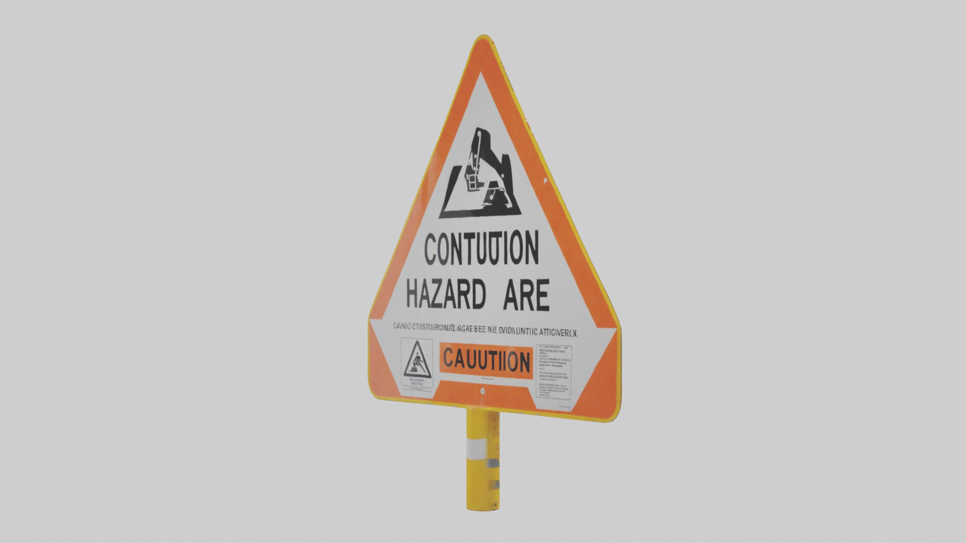 Construction Hazard Area Caution Sign model Low-poly 3D model_11