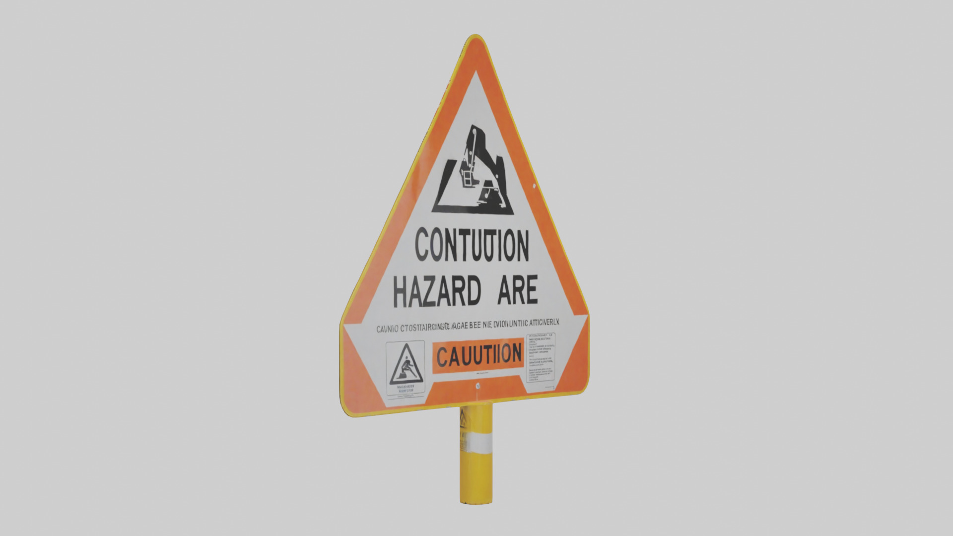 Construction Hazard Area Caution Sign model Low-poly 3D model_7