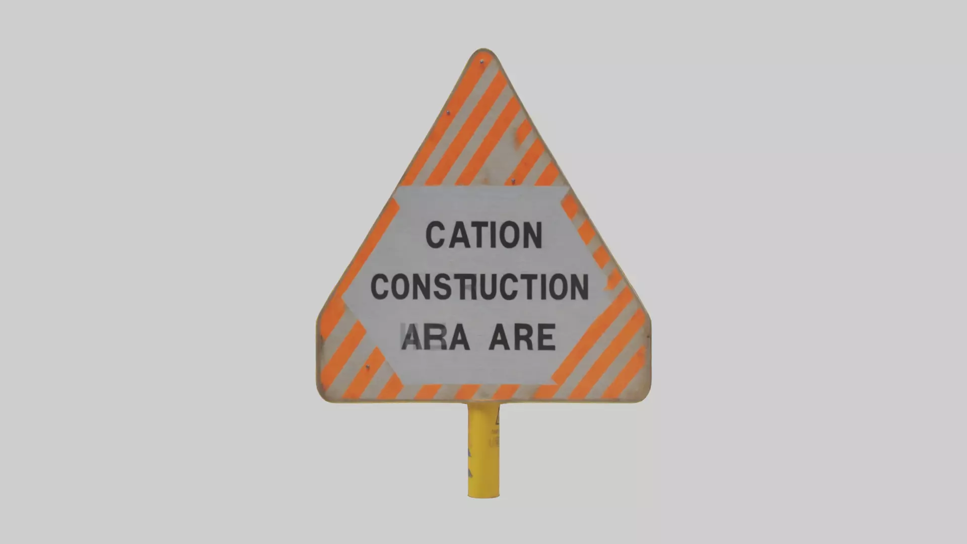 Construction Hazard Area Caution Sign model Low-poly 3D model_0