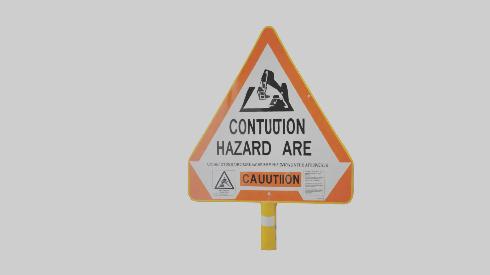 Construction Hazard Area Caution Sign model Low-poly 3D model_13