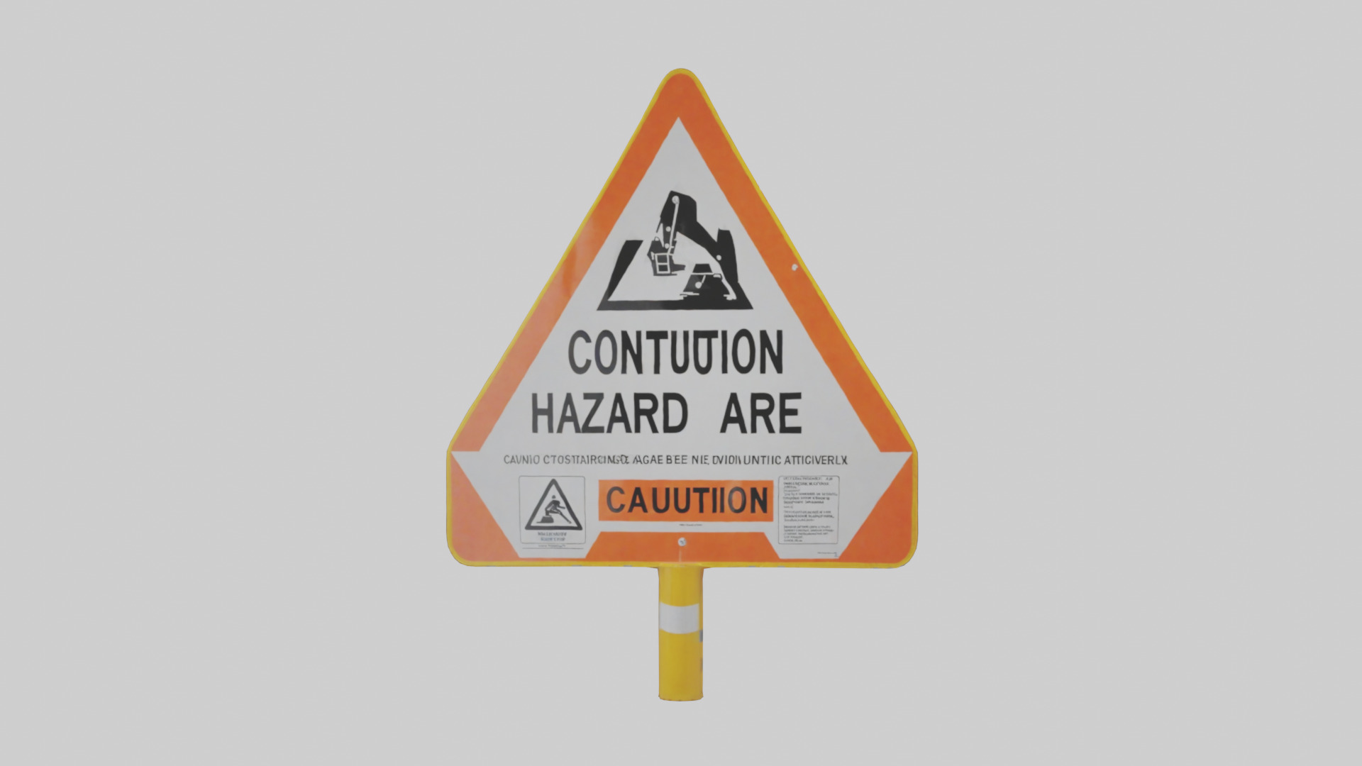 Construction Hazard Area Caution Sign model Low-poly 3D model_14