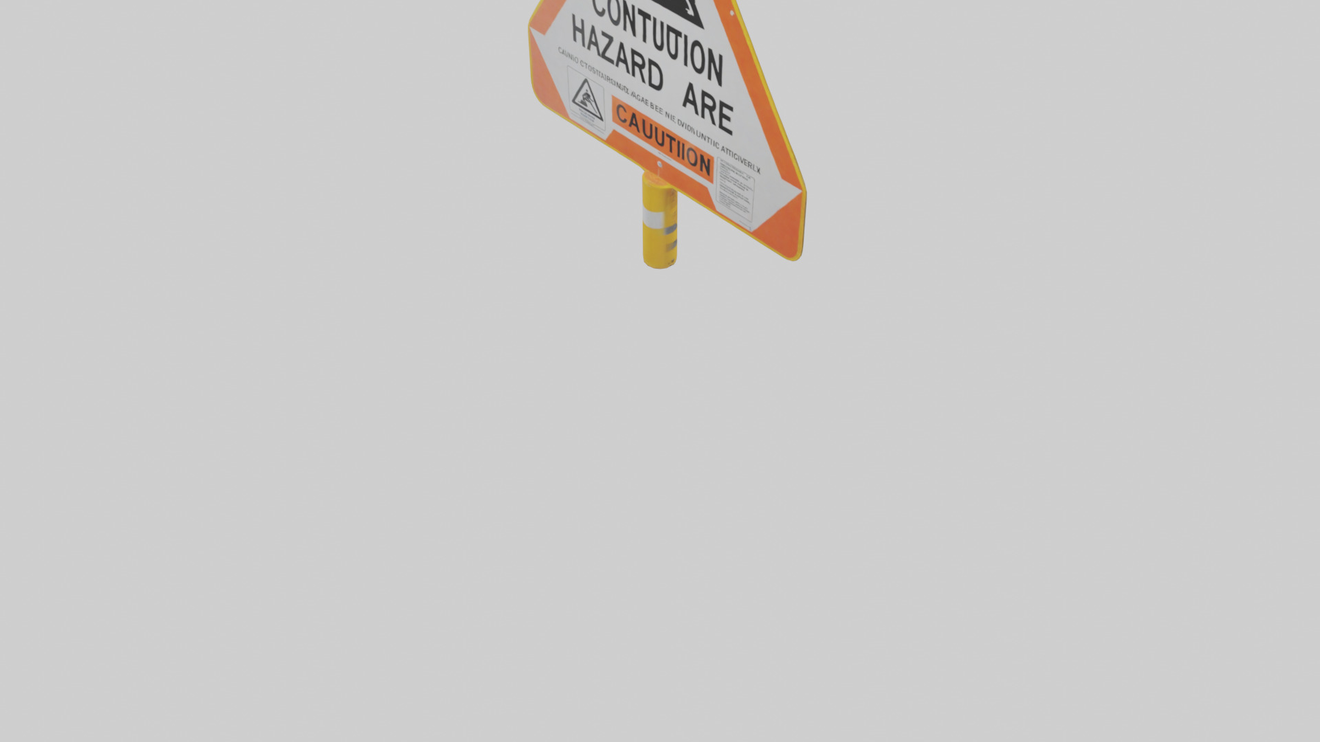 Construction Hazard Area Caution Sign model Low-poly 3D model_5