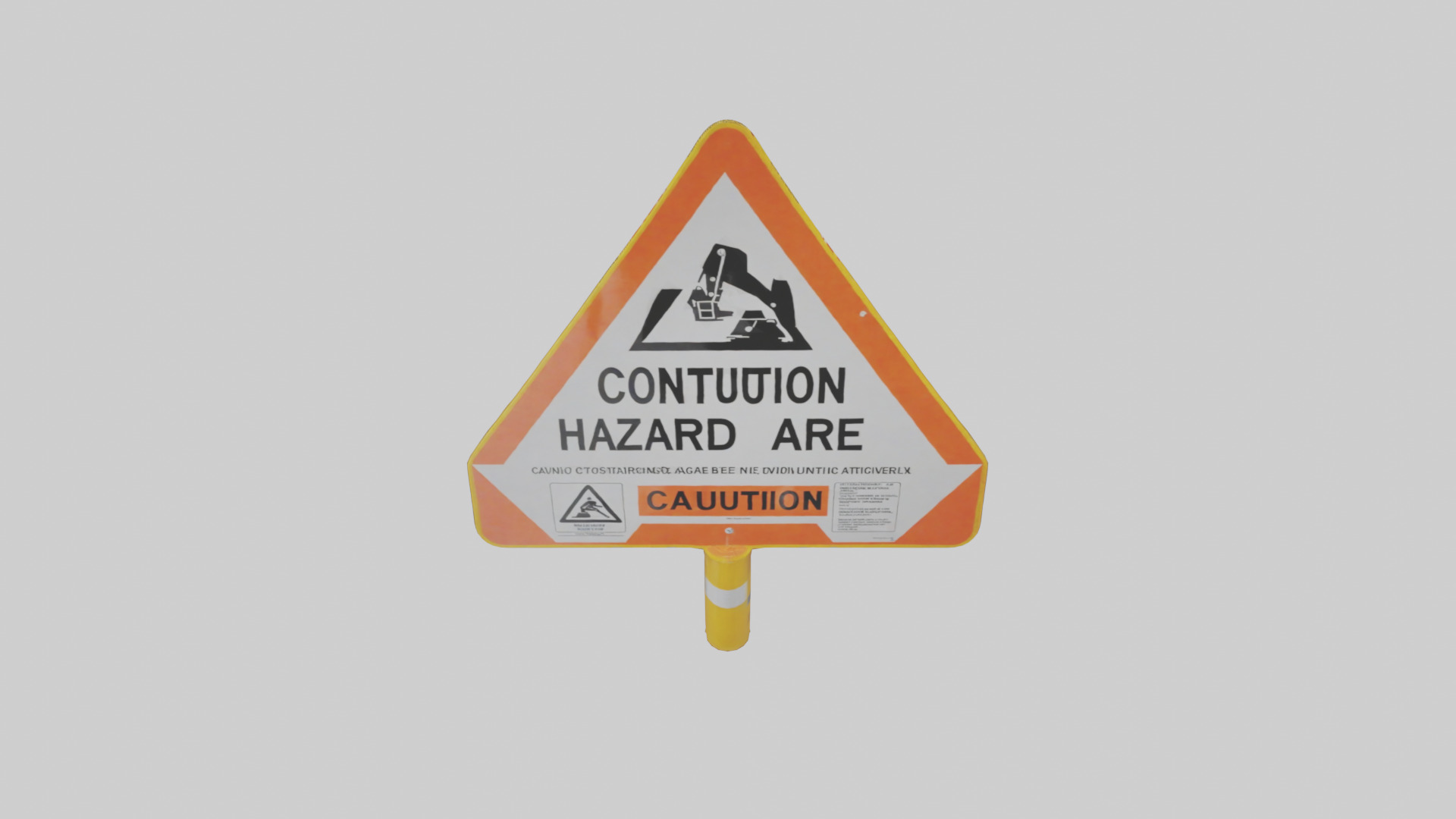 Construction Hazard Area Caution Sign model Low-poly 3D model_26