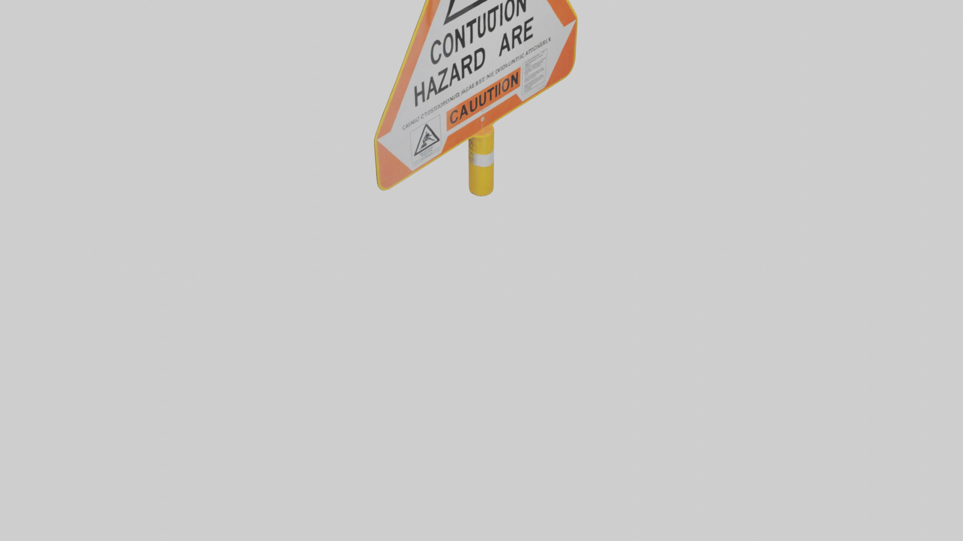 Construction Hazard Area Caution Sign model Low-poly 3D model_6