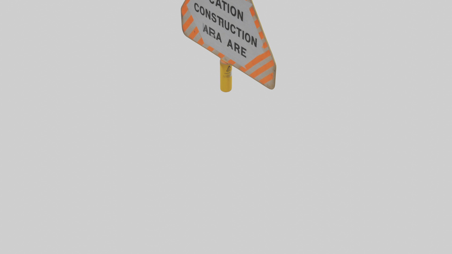 Construction Hazard Area Caution Sign model Low-poly 3D model_4