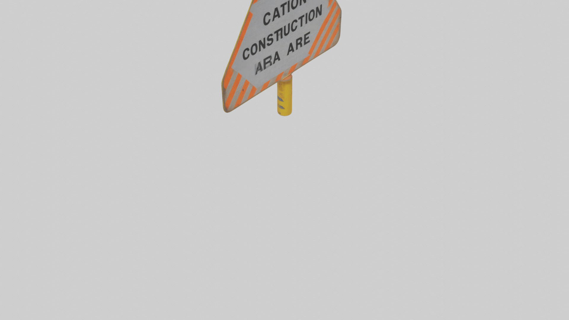 Construction Hazard Area Caution Sign model Low-poly 3D model_3
