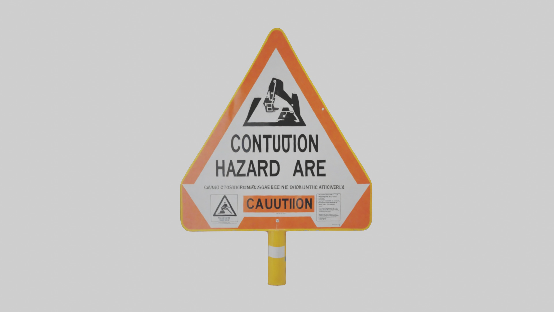 Construction Hazard Area Caution Sign model Low-poly 3D model_19