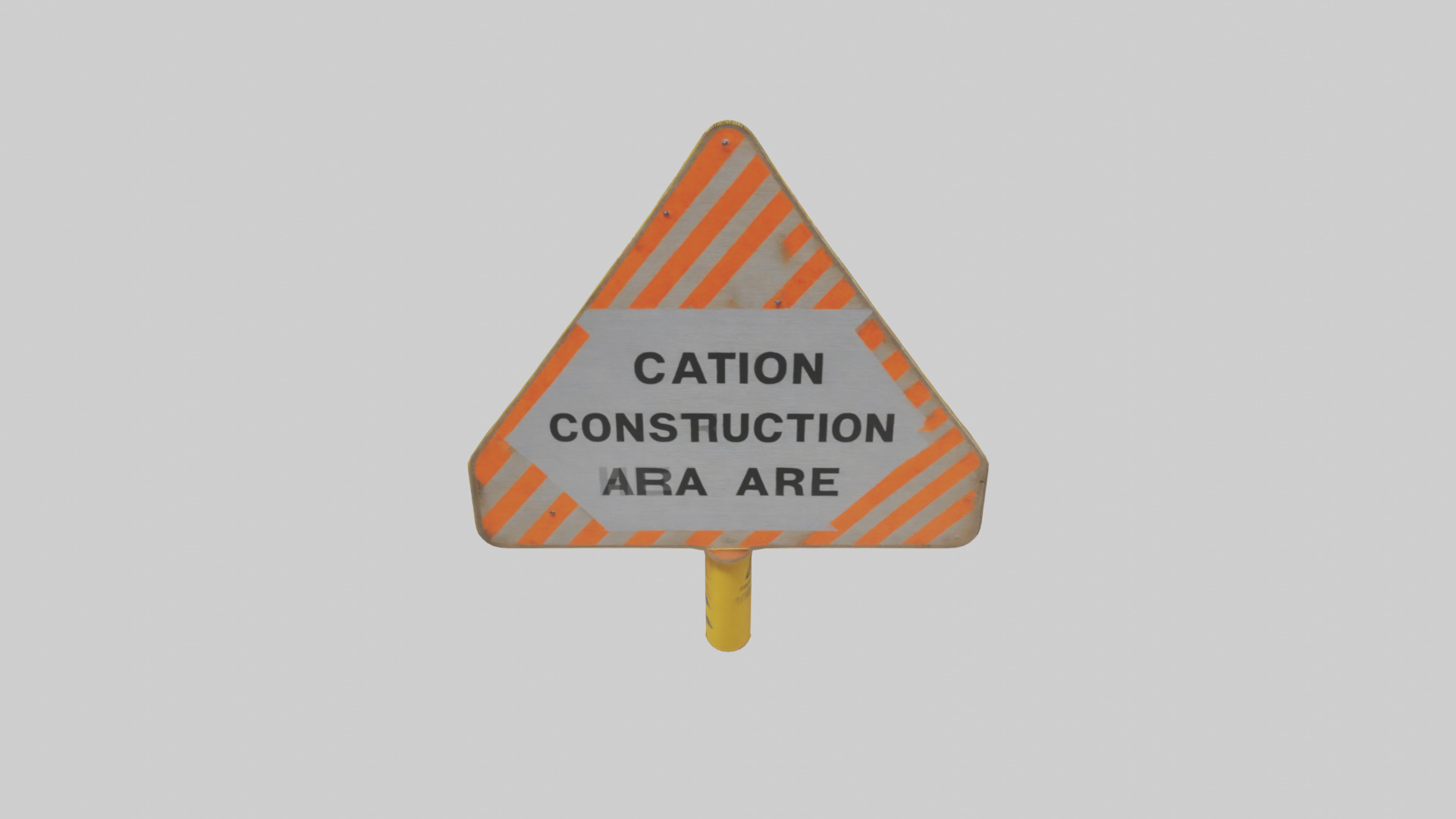Construction Hazard Area Caution Sign model Low-poly 3D model_25