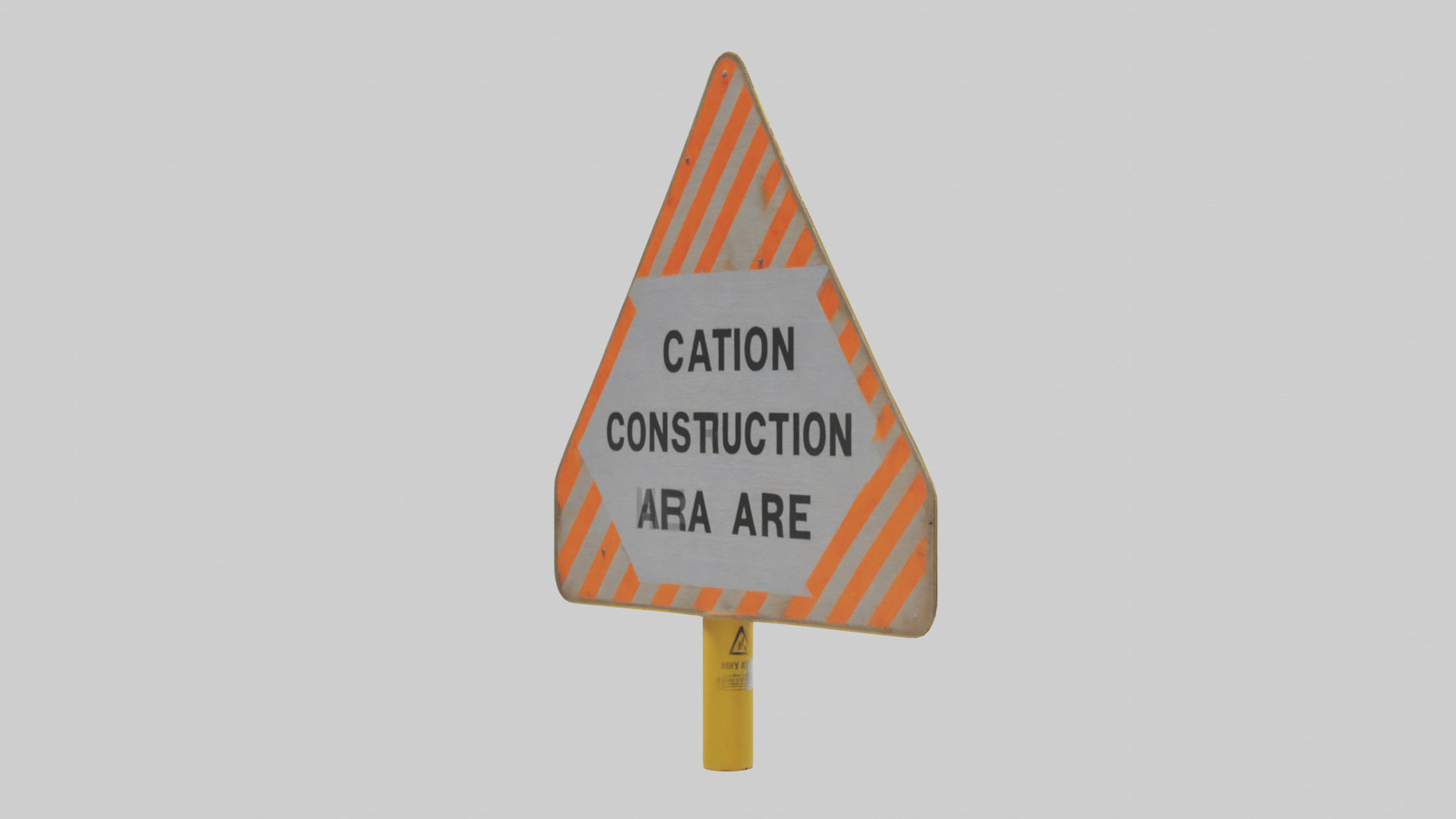 Construction Hazard Area Caution Sign model Low-poly 3D model_2