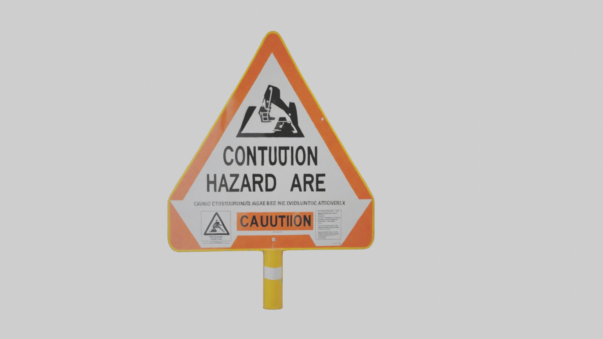 Construction Hazard Area Caution Sign model Low-poly 3D model_20