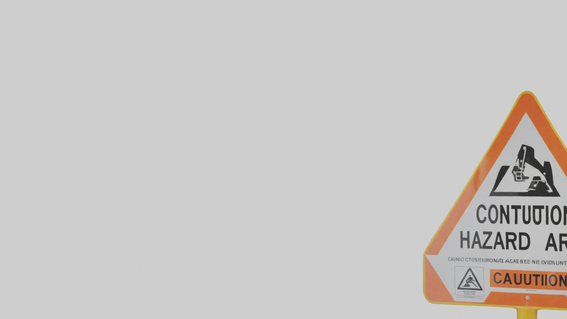 Construction Hazard Area Caution Sign model Low-poly 3D model_21