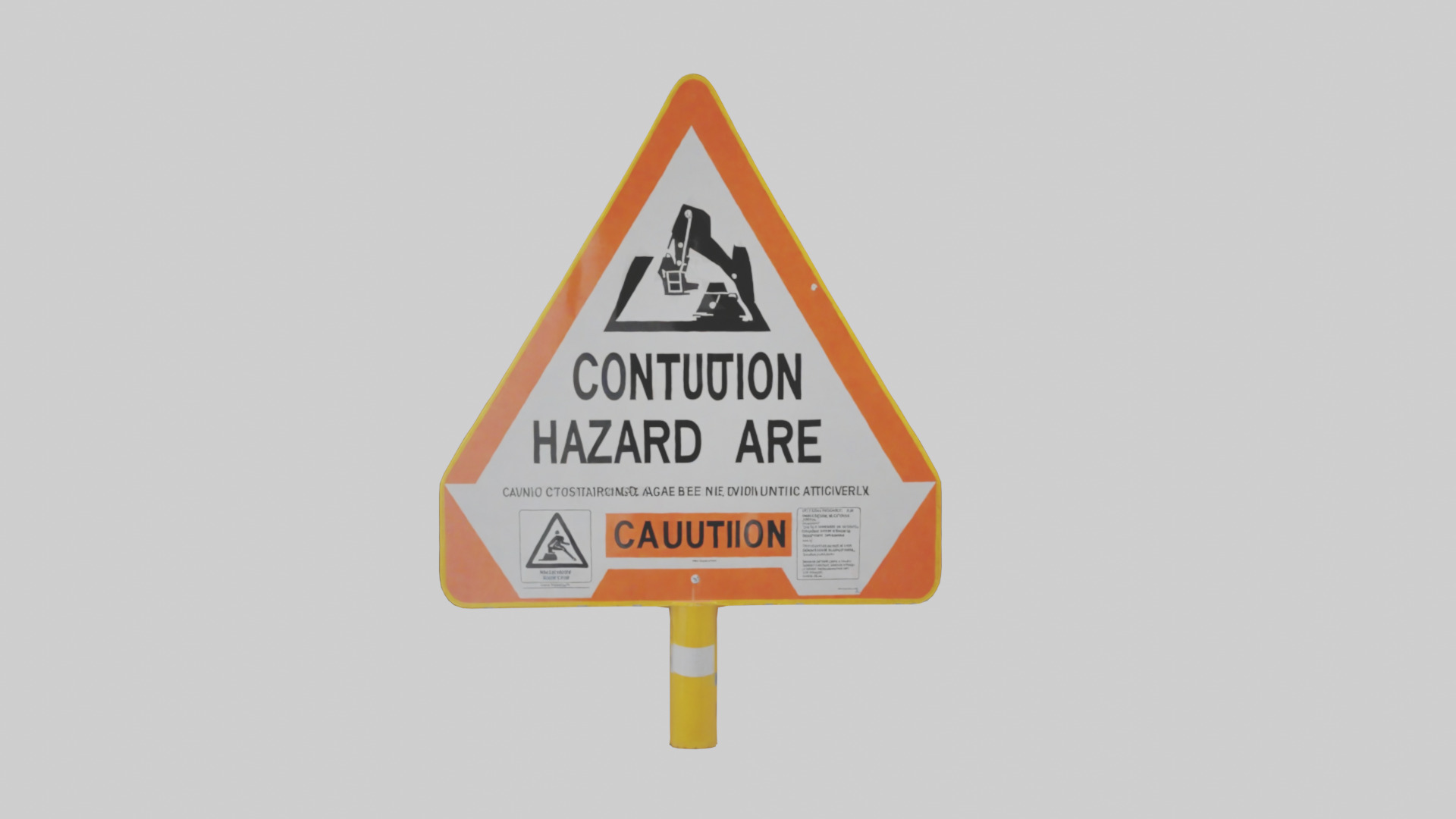 Construction Hazard Area Caution Sign model Low-poly 3D model_17
