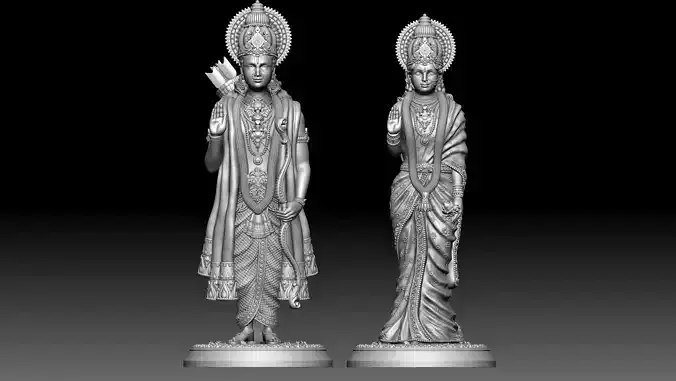 Ram ji Sita ji 3d Print Model 