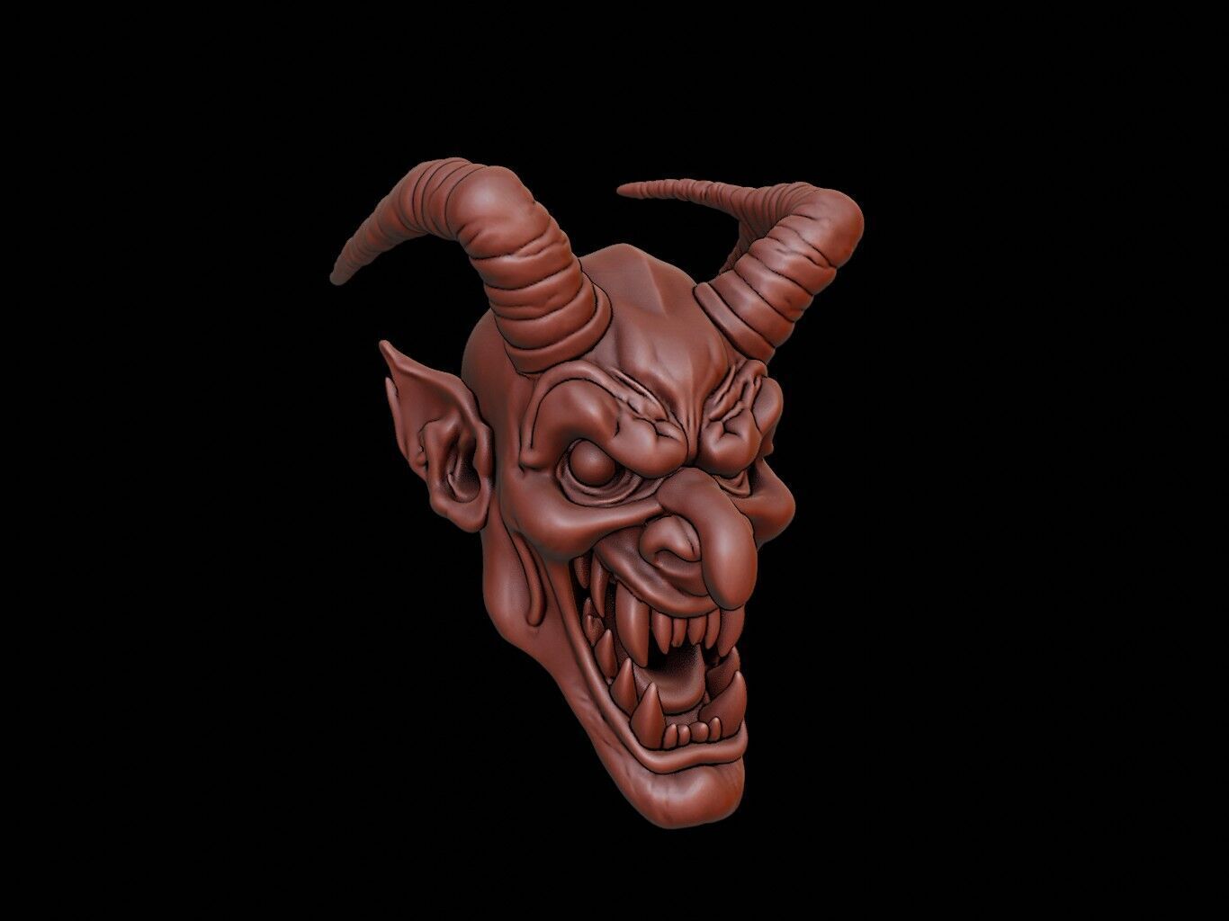 War Demon Mask 3d Printing 3D print model_1