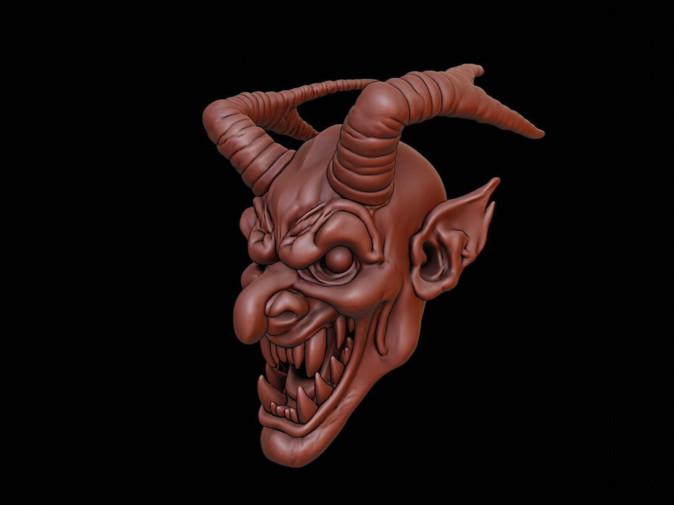 War Demon Mask 3d Printing 3D print model_2