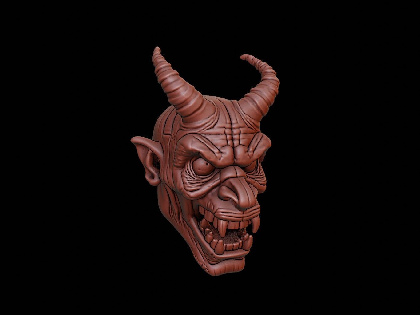 War Demon Mask 3d Printing 3D print model_1