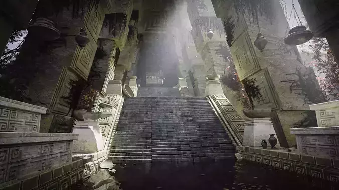 Ancient Palace Ruins scene Model Pack 3D model