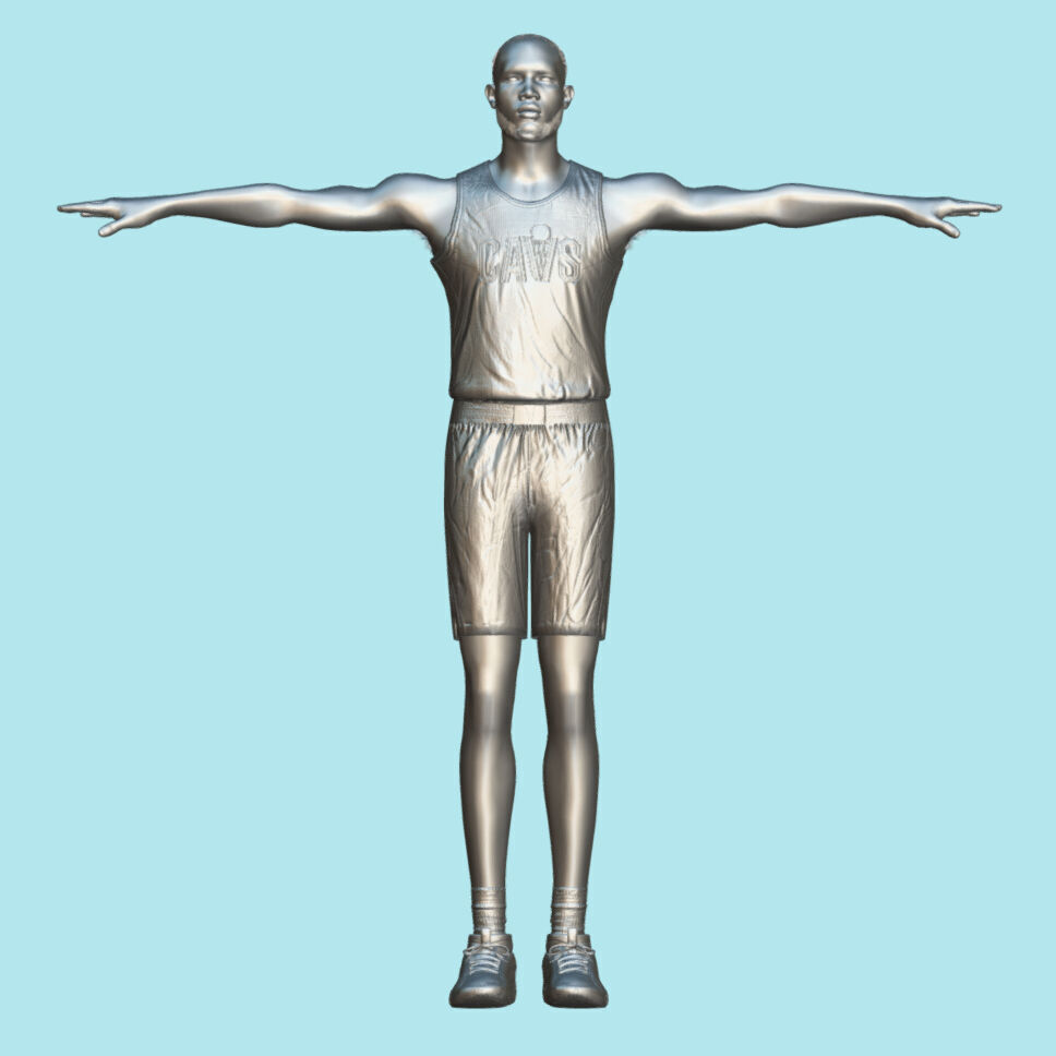 T-Pose Rigged Evan Mobley Cleveland Cavaliers 3D model_4