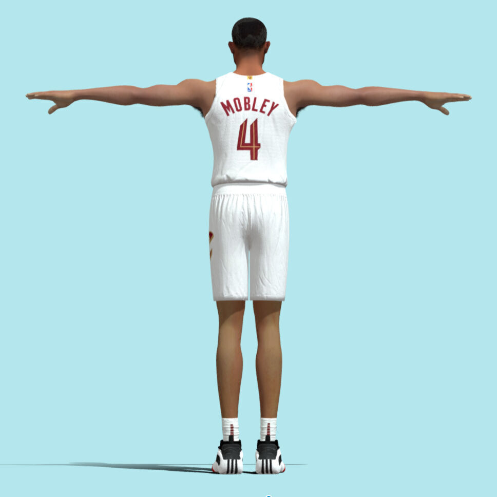 T-Pose Rigged Evan Mobley Cleveland Cavaliers 3D model_3