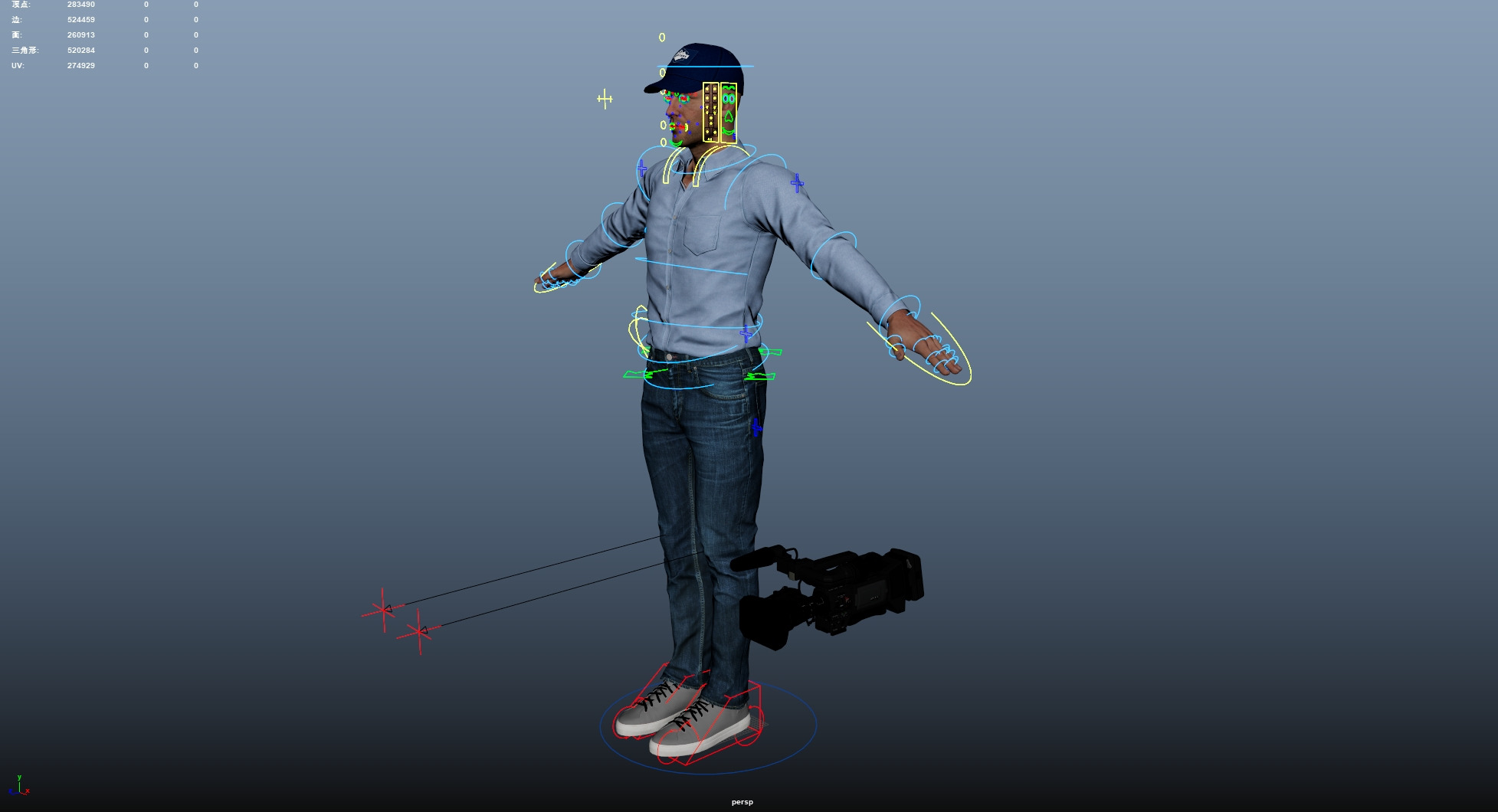 Cameraman Low-poly 3D model_24